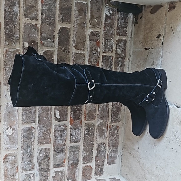 Matisse Pirate Knee High Black Suede Ankle Boots - Picture 1 of 5
